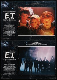 7y782 E.T. THE EXTRA TERRESTRIAL group of 8 Italian 18x26 pbustas 1982 Spielberg, Thomas, Barrymore!
