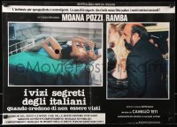 7y767 I VIZI SEGRETI DEGLI ITALIANI Italian 19x26 pbusta 1987 sexy near-naked Moana Pozzi & Ramba!