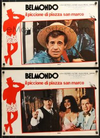 7y783 LE GUIGNOLO group of 8 Italian 18x26 pbustas 1981 Jean-Paul Belmondo, Mirella D'Angelo!