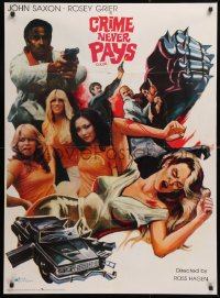 7y189 BLOOD MAD Pakistani 1979 John Saxon, Rosey Grier, cool horror art of killer with metal gloves!