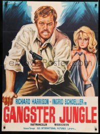 7y194 GANGSTER JUNGLE Pakistani 1969 different art of Richard Harrison & sexy half-naked blonde!