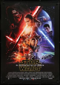 7y030 FORCE AWAKENS DS South American 2015 Star Wars: Episode VII, great cast montage image!