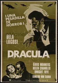 7y055 DRACULA Spanish R1970s great art of vampire Bela Lugosi, Tod Browning horror classic!