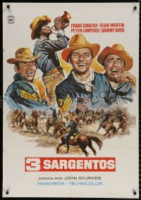 7y064 SERGEANTS 3 Spanish R1978 John Sturges, Frank Sinatra, Rat Pack parody of Gunga Din!