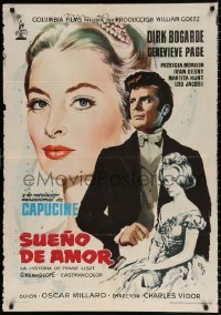 7y065 SONG WITHOUT END Spanish 1960 Dirk Bogarde as Franz Liszt, sexy Genevieve Page, Capucine!