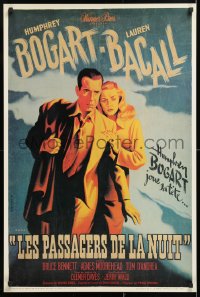 7z195 DARK PASSAGE 24x36 commercial poster 1998 Humphrey Bogart & Lauren Bacall together again in violent love!