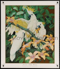7z212 JESSIE ARMS BOTKE 30x35 commercial poster 1990 Sulphur Crested Cockatoos!