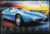 7z219 MASERATI 24x37 Italian commercial poster 1987 cool image of Italian super cars!