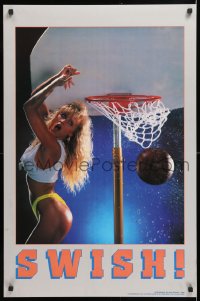 7z237 SWISH 23x35 commercial poster 1990 barely-dressed sexy woman making a basket!