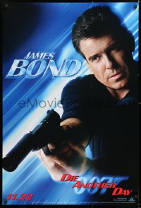 7z590 DIE ANOTHER DAY teaser 1sh 2002 Pierce Brosnan as James Bond 007 pointing silenced pistol!