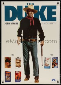 7z169 DUKE THE BEST OF JOHN WAYNE 26x37 video poster 1990 great full-length image!