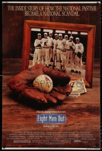 7z604 EIGHT MEN OUT 1sh 1988 John Sayles, John Cusack, Chicago Black Sox, baseball!