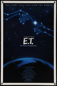 7z603 E.T. THE EXTRA TERRESTRIAL 1sh R1985 Drew Barrymore, Spielberg, cool Alvin art