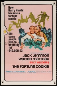 7z625 FORTUNE COOKIE style B 1sh 1966 wacky art of Jack Lemmon & Walter Matthau, Billy Wilder!