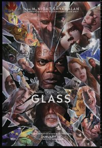 7z639 GLASS teaser DS 1sh 2019 M. Night Shyamalan, Alex Ross art of Jackson, McAvoy & Willis!