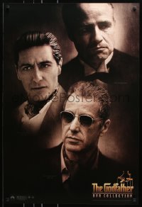 7z172 GODFATHER DVD COLLECTION 27x40 video poster 2001 portraits of Marlon Brando & Al Pacino!