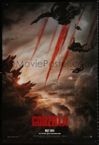 7z642 GODZILLA teaser DS 1sh 2014 Bryan Cranston, soldiers parachuting over burning San Francisco!