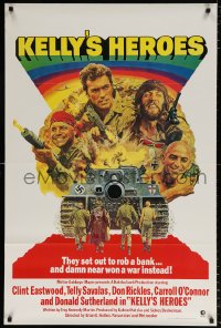 7z707 KELLY'S HEROES 1sh R1972 Clint Eastwood, Telly Savalas, Don Rickles, Donald Sutherland!