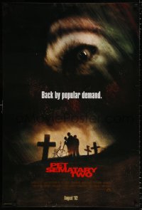 7z809 PET SEMATARY TWO advance 1sh 1992 Stephen King, zombies are back by popular demand!