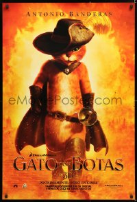 7z827 PUSS IN BOOTS int'l Spanish language teaser DS 1sh 2011 voice of Banderas in title role!