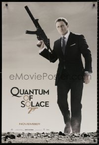 7z830 QUANTUM OF SOLACE teaser 1sh 2008 Daniel Craig as Bond with H&K submachine gun!