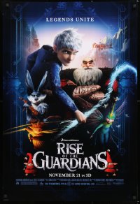 7z852 RISE OF THE GUARDIANS advance DS 1sh 2012 cool image of Jack Frost & Santa in 3-D!