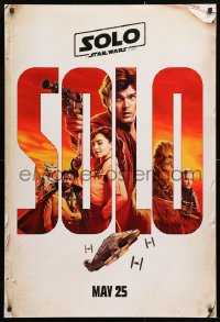 7z881 SOLO teaser DS 1sh 2018 A Star Wars Story, Ehrenreich, Clarke, Harrelson, art of top cast!