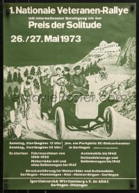 7z306 1. NATIONALE VETERANEN-RALLYE 20x28 German special poster 1973 people riding in a vintage car!