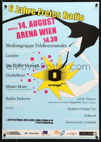7z241 6 JAHRE FREIES RADIO 17x23 Austrian music poster 2000s Mister Moto, Radio Insienne, Lassier, and more!