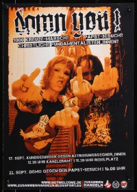 7z337 DAMN YOU 17x24 German special poster 2000 militant Antifa, women with fingers raised!