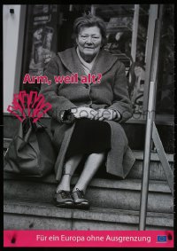 7z368 FUR EIN EUROPA OHNE AUSGRENZUNG 24x33 German special poster 1990s seated woman!