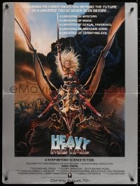 7z376 HEAVY METAL advance 18x24 special poster 1981 classic musical animation, Chris Achilleos fantasy art