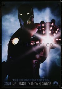 7z164 IRON MAN teaser mini poster 2008 Robert Downey Jr. is Iron Man, cool image of suit!