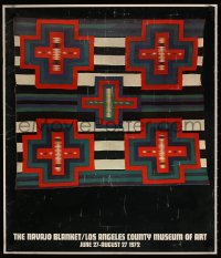 7z146 NAVAJO BLANKET 24x28 museum/art exhibition 1972 brightly colored woven blanket!