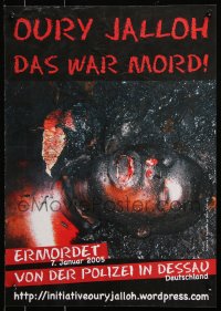 7z408 OURY JALLOH DAS WAR MORD 17x24 German special poster 2005 Oury Jalloh That Was Murder!