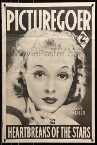 7z421 PICTUREGOER Lilli Palmer style 20x30 English special poster 1938 great close-up portrait!
