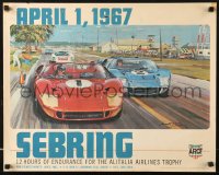 7z434 SEBRING 19x24 special poster 1967 art of racing cars by Michael Turner!