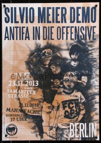 7z439 SILVIO MEIER DEMO 17x24 German special poster 2013 militant Antifa, different art!
