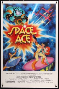 7z441 SPACE ACE 27x41 special poster 1983 Don Bluth animated interactive laserdisc arcade game!