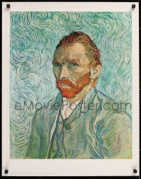 7z461 VINCENT VAN GOGH 23x29 special poster 1980s Portrait of the Artist by the painter!
