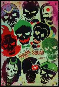 7z928 SUICIDE SQUAD teaser DS 1sh 2016 Smith, Leto as the Joker, Robbie, Kinnaman, cool art!