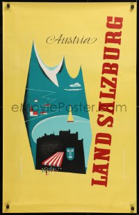 7z085 AUSTRIA LAND SALZBURG 25x39 Austrian travel poster 1950s artwork by Wallnofer!