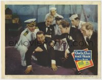 8a046 CHARLIE CHAN AT THE RACE TRACK LC 1936 sailors & passengers help Asian detective Warner Oland!