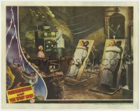 8a062 FRANKENSTEIN MEETS THE WOLF MAN LC 1943 both monsters strapped to tables in laboratory!