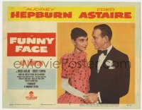 8a063 FUNNY FACE LC #4 1957 best close up of elegant Audrey Hepburn & Fred Astaire in tuxedo!