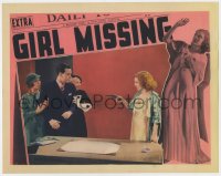 8a067 GIRL MISSING LC 1933 Peggy Shannon points pistol at Ben Lyon, Glenda Farrell & Mary Brian!