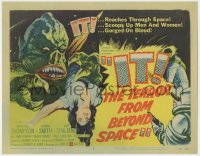 8a022 IT! THE TERROR FROM BEYOND SPACE TC 1958 great artwork of wacky monster with victim!