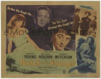 8a029 RACHEL & THE STRANGER TC 1948 artwork of Loretta Young, William Holden & Robert Mitchum!