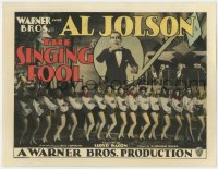 8a032 SINGING FOOL TC 1928 tuxedoed Al Jolson in music note over sexy showgirls in chorus line!