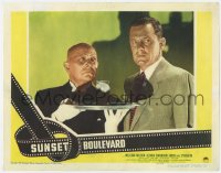 8a110 SUNSET BOULEVARD LC #1 1950 William Holden creeped out by intense butler Erich von Stroheim!
